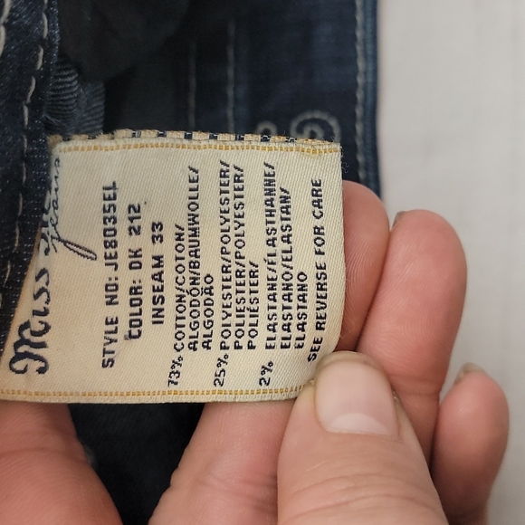 Miss Me Easy Boot Relaxed Fit size 31 Long Jeans Bling - Picture 9 of 10